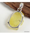 Pendentif Brucite jaune pierre naturelle – argent 925