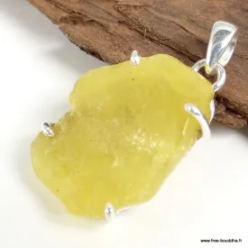 Bijou Pendentif en Brucite jaune forme asymétrique - Pendentifs pierres naturelles