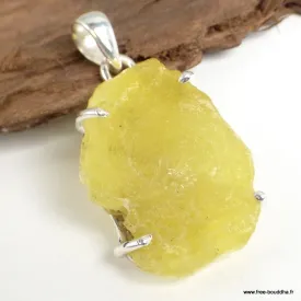 Bijou Pendentif en Brucite jaune forme asymétrique - Pendentifs pierres naturelles