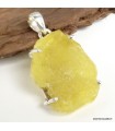 Pendentif Brucite jaune pierre naturelle – argent 925
