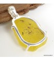 Pendentif Brucite jaune pierre naturelle – argent 925