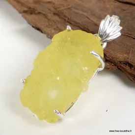 Pendentif en Brucite jaune citron - Pendentifs pierres naturelles