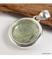 Pendentif Quartz Rutile sur Préhnite pierre naturelle – argent 925