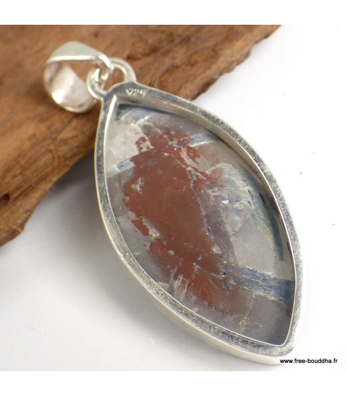 Pendentif Cyanite bleue brute pierre naturelle – argent 925