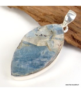 Pendentif Cyanite bleue brute pierre naturelle – argent 925