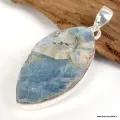Bijou Pendentif Cyanite bleue paraiba brute marquise - Bijoux en Cyanite Bleue
