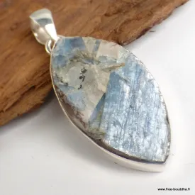 Bijou Pendentif Cyanite bleue paraiba brute marquise - Bijoux en Cyanite Bleue