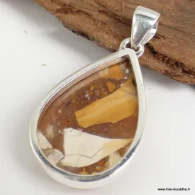 Pendentif Jaspe Brecchia forme goutte - Bijoux en Jaspe