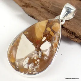 Pendentif Jaspe Brecchia forme goutte - Bijoux en Jaspe
