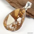 Pendentif Jaspe Brecchia forme goutte - Bijoux en Jaspe