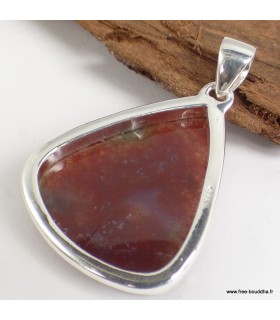 Pendentif Agate mousse du Texas – Argent 925 certifié