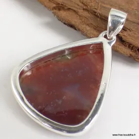Pendentif Agate mousse du Texas triangulaire - Bijoux en Agate