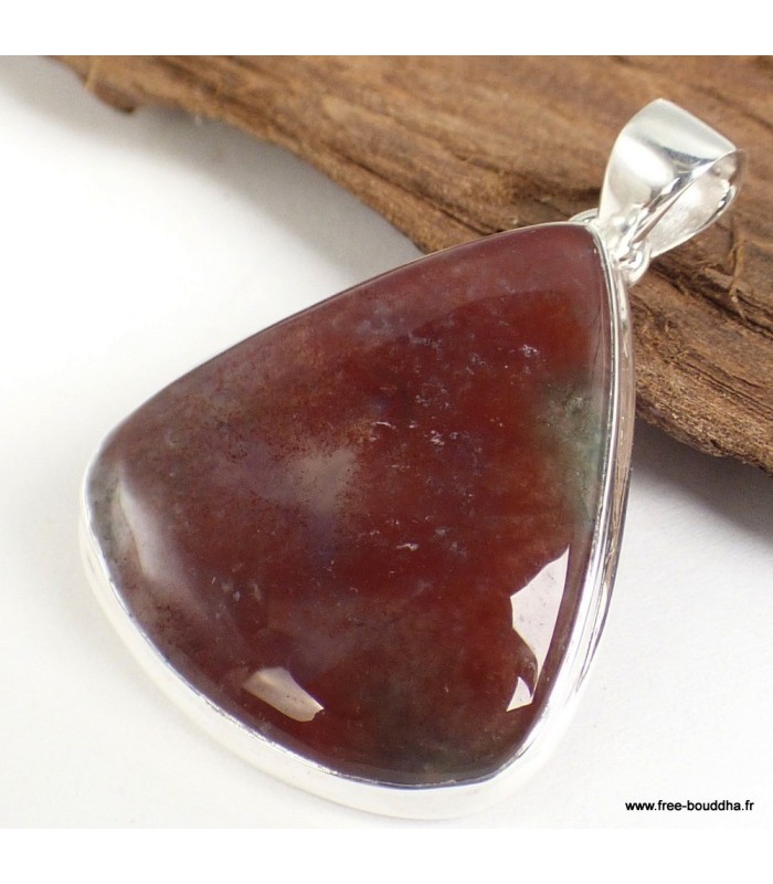 Pendentif Agate mousse du Texas – Argent 925 certifié