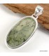 Pendentif ovale Quartz Rutile sur Préhnite pierre naturelle