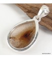 Agate du Montana – Pendentif goutte en argent 925 avec certificat