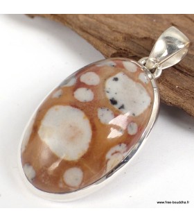 Pendentif Jaspe Faon pierre naturelle – argent 925