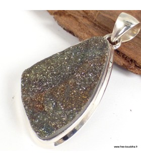 Pendentif Pyrite arc-en-ciel pierre naturelle – argent 925
