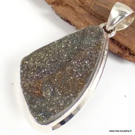 Bijou Pendentif Pyrite arc-en-ciel asymétrique - Bijoux en Pyrite arc-en-ciel