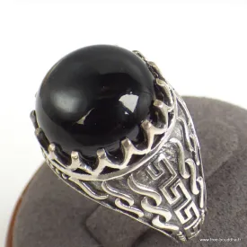 Bague Homme Onyx noir T60 - Bagues pierres naturelles