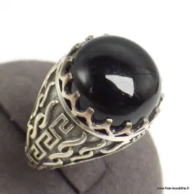 Bague Homme Onyx noir T60 - Bagues pierres naturelles