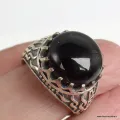 Bague Homme Onyx noir T60 - Bagues pierres naturelles