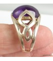 Bague Homme Améthyste cabochon T 57 – Argent 925