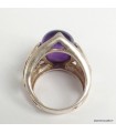Bague Homme Améthyste cabochon T 57 – Argent 925