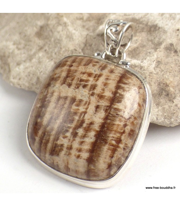 Pendentif Aragonite Candy carré – Argent 925