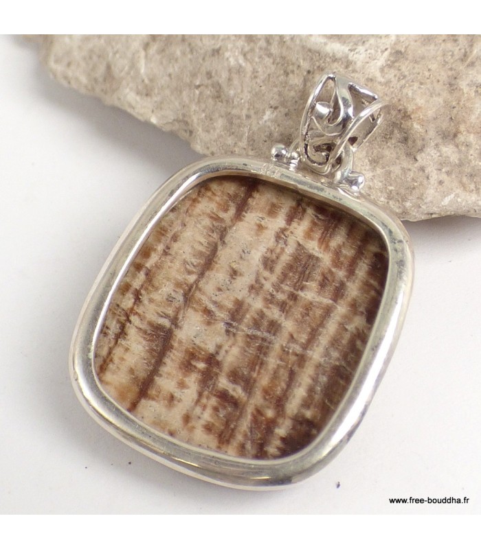 Pendentif Aragonite Candy carré – Argent 925