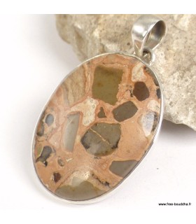 Pendentif Jaspe bréchique ovale – Argent 925
