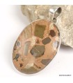 Pendentif Jaspe bréchique ovale – Argent 925