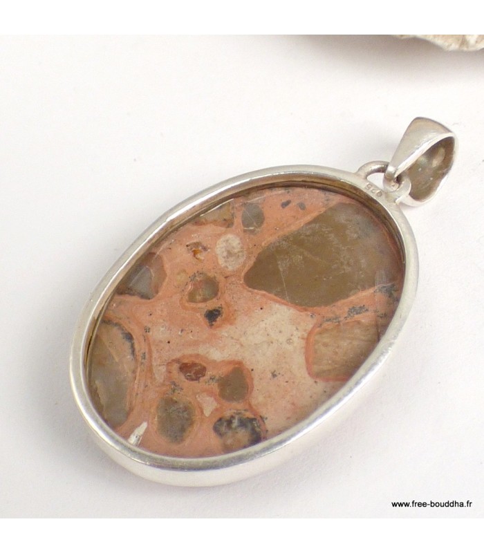 Pendentif Jaspe bréchique ovale – Argent 925
