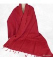 Châle laine de yak népalais rouge bordeaux artisanal – Made in Nepal