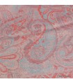 Châle ethnique rose et bleu en laine fine et légère.