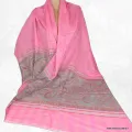 Châle rose bleu en laine fine - Châles en laine faits main