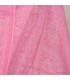 Châle ethnique rose et bleu en laine fine et légère.