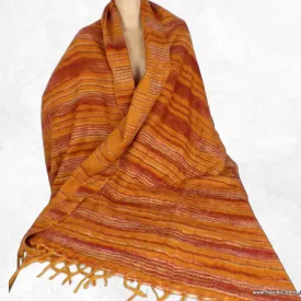 Châle oversized de méditation 100 x 200 cm rouille bordeau - Châles en laine faits main