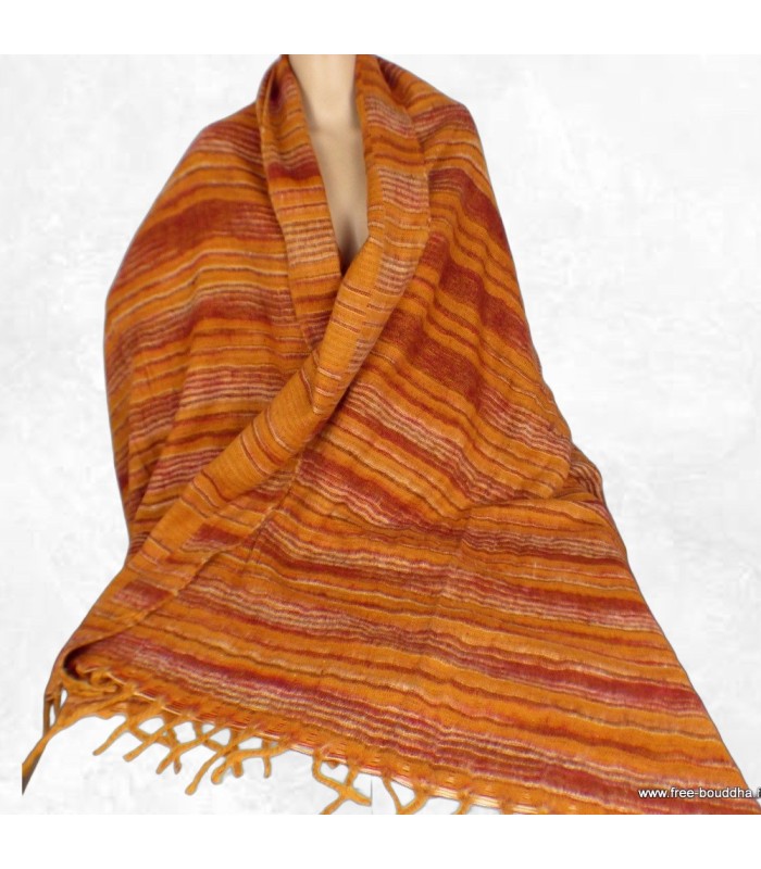 Châle oversized en laine de yak, rouille bordeau