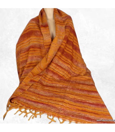 Châle oversized en laine de yak, rouille bordeau