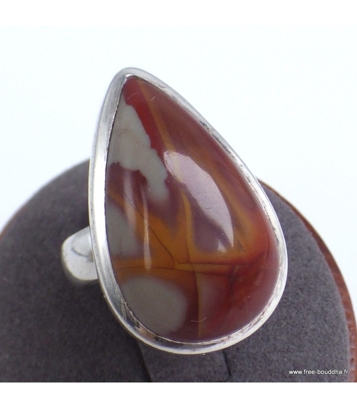 Bague Jaspe Noreena en argent 925 – Forme goutte T56