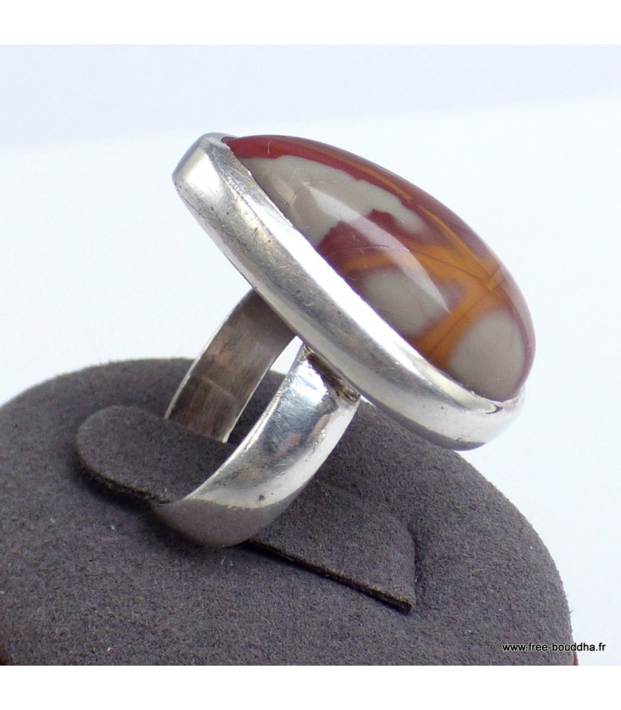 Bague Jaspe Noreena en argent 925 – Forme goutte T56