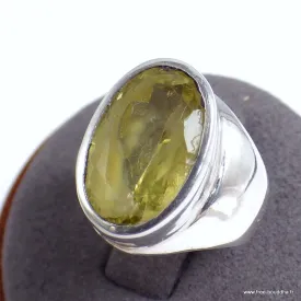 Bague argent Quartz citron taille 55 - Bagues pierres naturelles