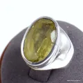 Bague argent Quartz citron taille 55 - Bagues pierres naturelles