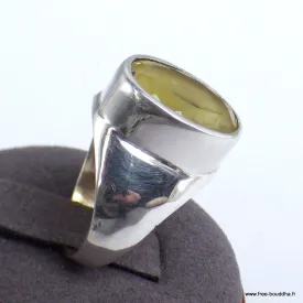 Bague argent Quartz citron taille 55 - Bagues pierres naturelles
