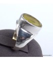Bague argent Quartz citron facetté T55 - argent 925