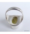 Bague argent Quartz citron facetté T55 - argent 925