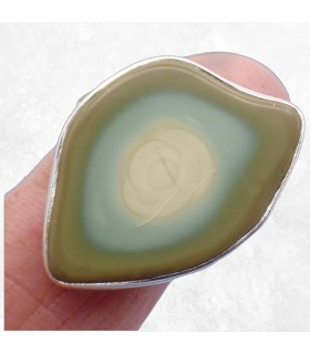 Bague Jaspe Impérial grande taille kaki vert en argent 925 – Taille 69/70