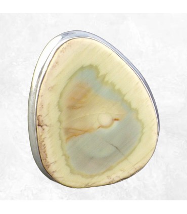 Bague Jaspe Impérial vert pâle en argent 925 – Taille 56