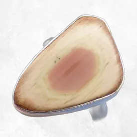 Bague Jaspe Impérial jaune pâle rose Taille 62 - Bijoux en Jaspe