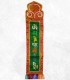 Tenture tibétaine véritable bannière mantra Chenrezi verte coton brodé
